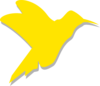 Yellow Hummingbird Silhouette Clip Art
